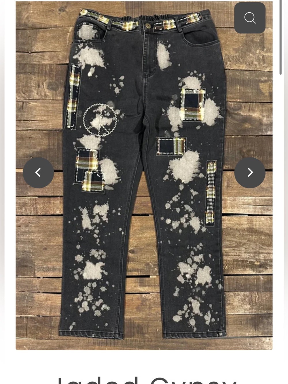 Jaded Gypsy peaceful walks jeans size S/M NWT